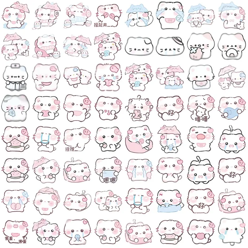 64 قطعة/المجموعة لطيف الوردي اللون القط سجل القصاصات مجلة ملصق الكورية الأزياء Kawaii المجلات ملصق DIY ديكور الأمتعة المحمول مائي