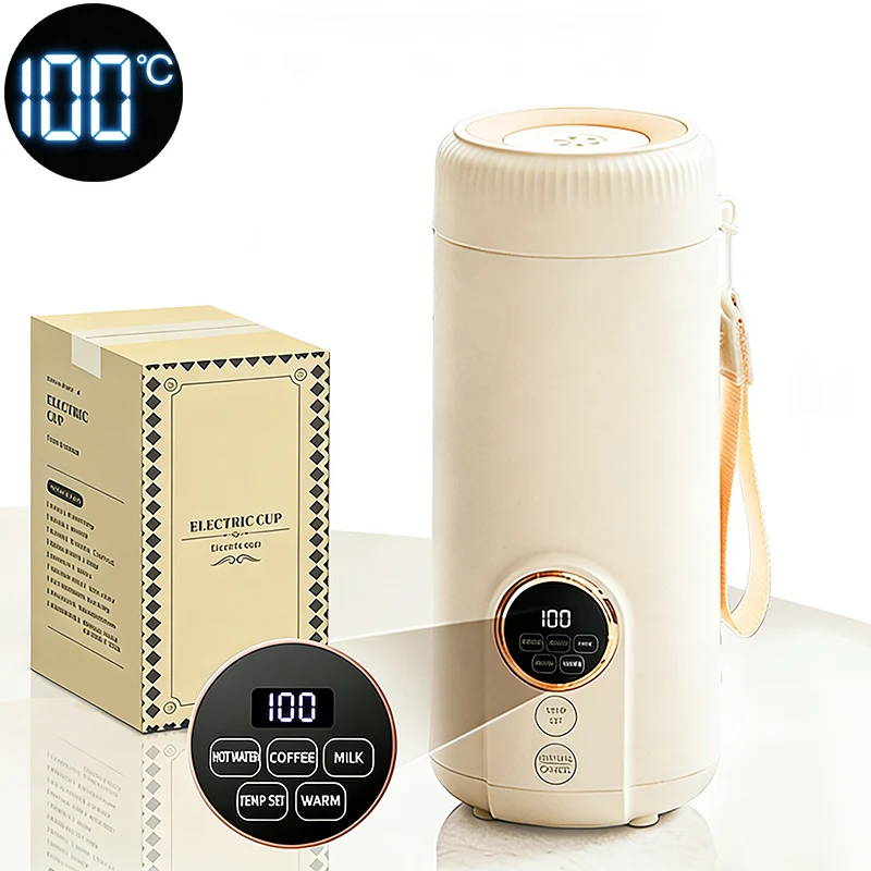 

45 ℃ 55 ℃ 100 ℃ 220V Electric Heated Bottle 3 Gear Boiling Water Kettle 550ML LED Digital Display Keep Warm Cup UK EU Plug