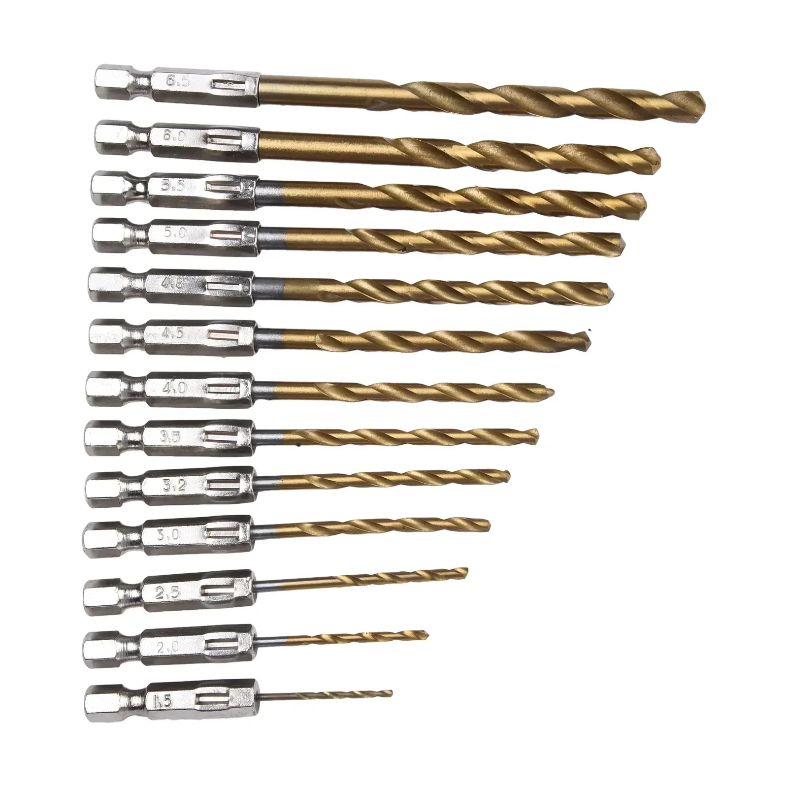 

Nitride Coated HSS Drill Bits A Comprehensive 13 Piece Set Designed for Cordless Screwdrivers and Standard Drills