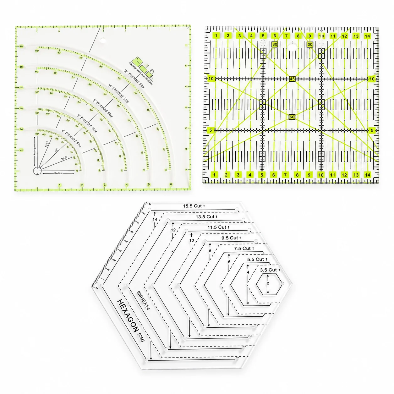E9 Quilting Sewing Ruler Clear Acrylic Square Templates Precision Ruler DIY Fabric Cutting Patchwork Tools Supplies Accessories