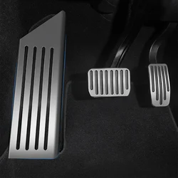 Car Foot Pedal Pads Covers for Tesla Model 3/Y 2017-2025 Aluminum Alloy + Non Slip Silicone Accelerator Brake Rest Pedal