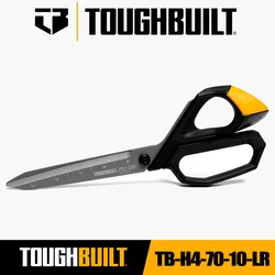 TOUGHBUILT TB-H4-70-10-LR 5-in Micro-serrated Open Handle Spring Assisted Scissors Hand Tools Toughbuilt Scissors