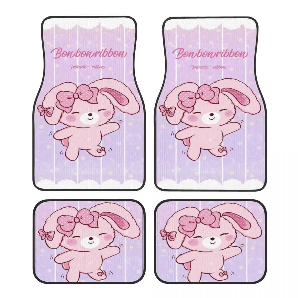 

Bonbonribbon Cute Bonbon Ribbon Floor Mats for Cars All-Weather Waterproof Floor Mats Liner Full Set Car Accessories