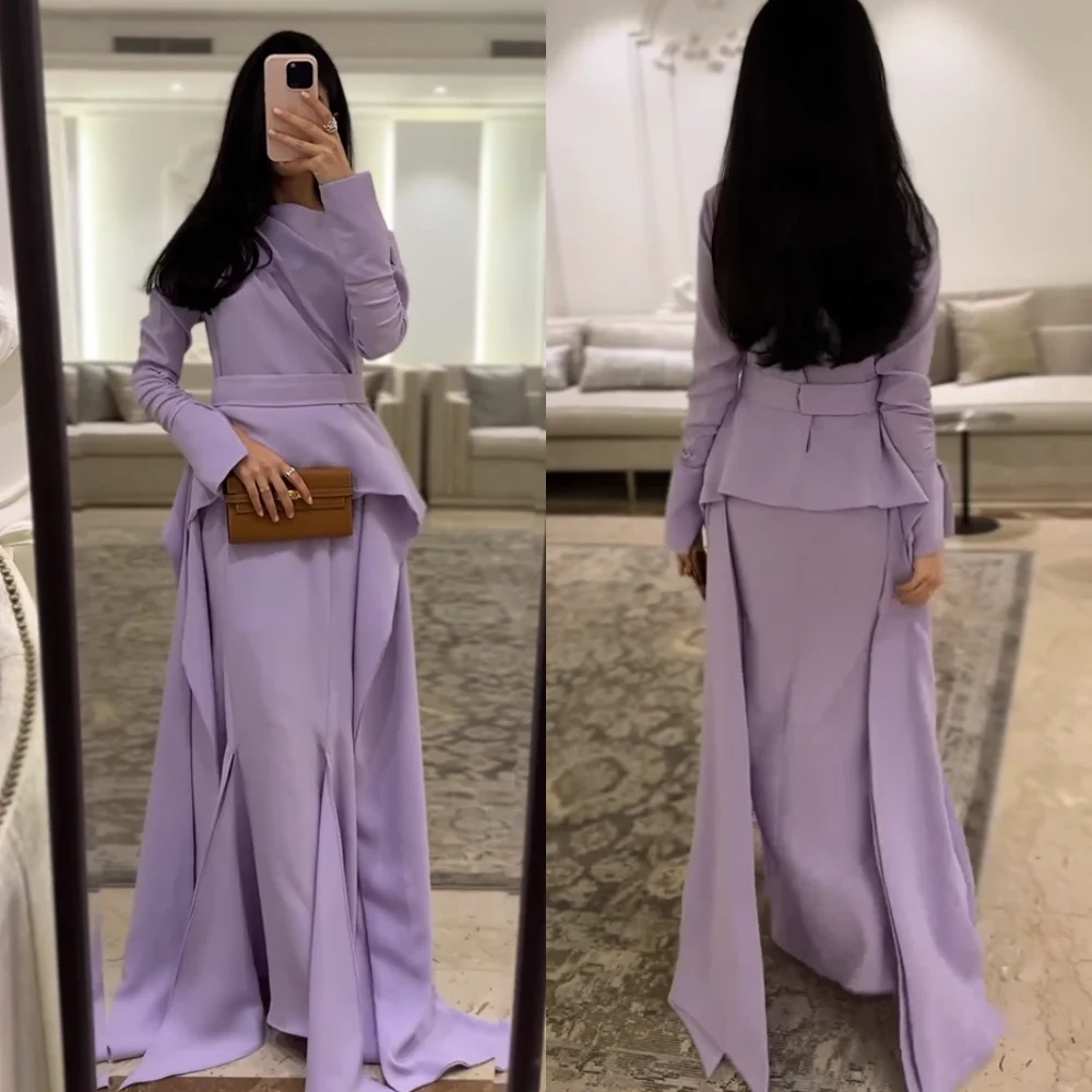 

Customized Jiayigong Jersey Draped Pleat Ruched Quinceanera A-line O-Neck Bespoke Occasion Gown Long Dresses Saudi Arabia