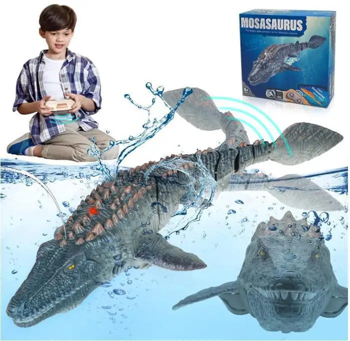 Boy Electric Remote Control Toy Simulation Dinosaur Water Toys Canglong Swim Water Spray Swinging Underwater Toy for Kids Gift