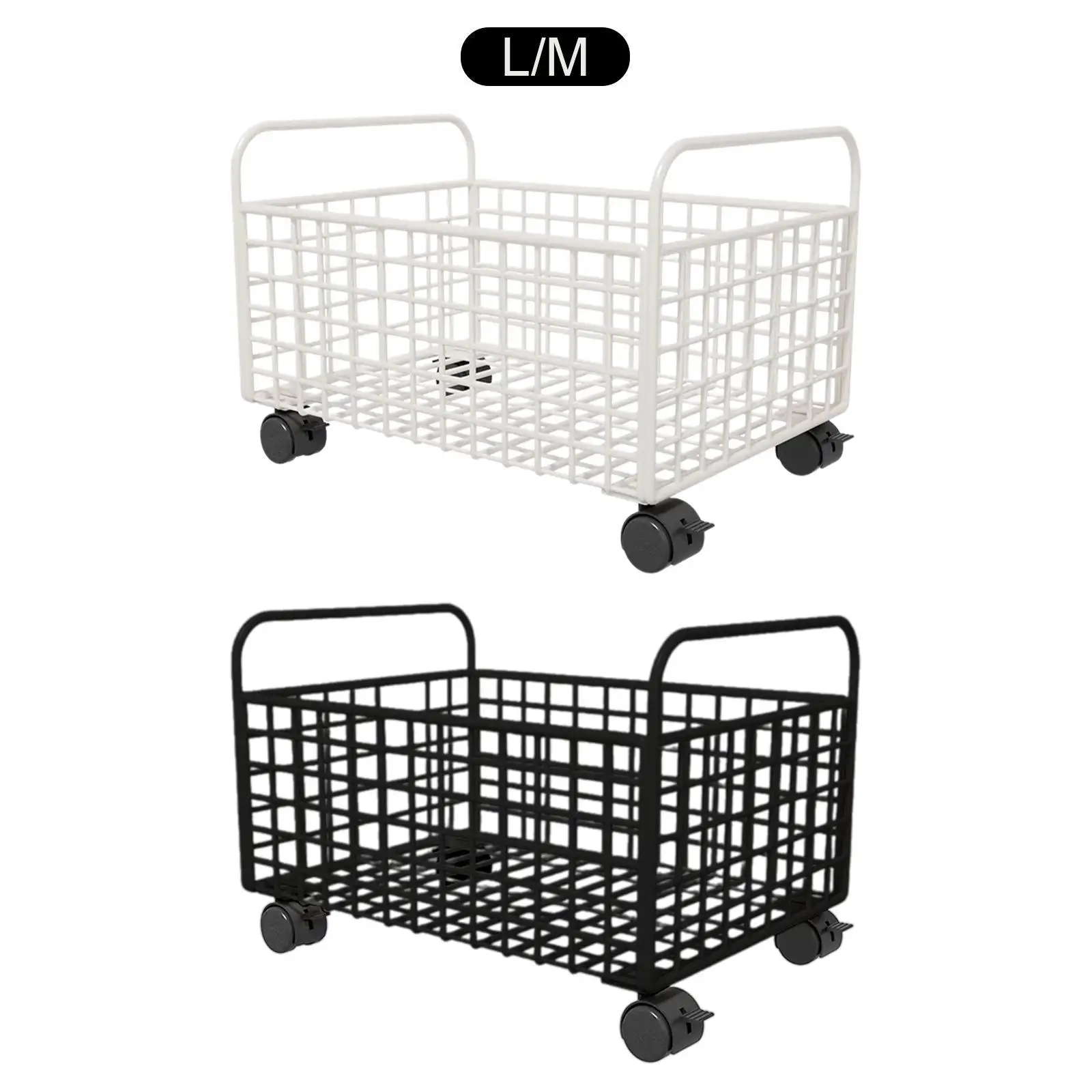 Rolling Utility Storage Basket under Desk Household Practical Metal Mesh Storage Bin for Toys Dolls Nursery Camping