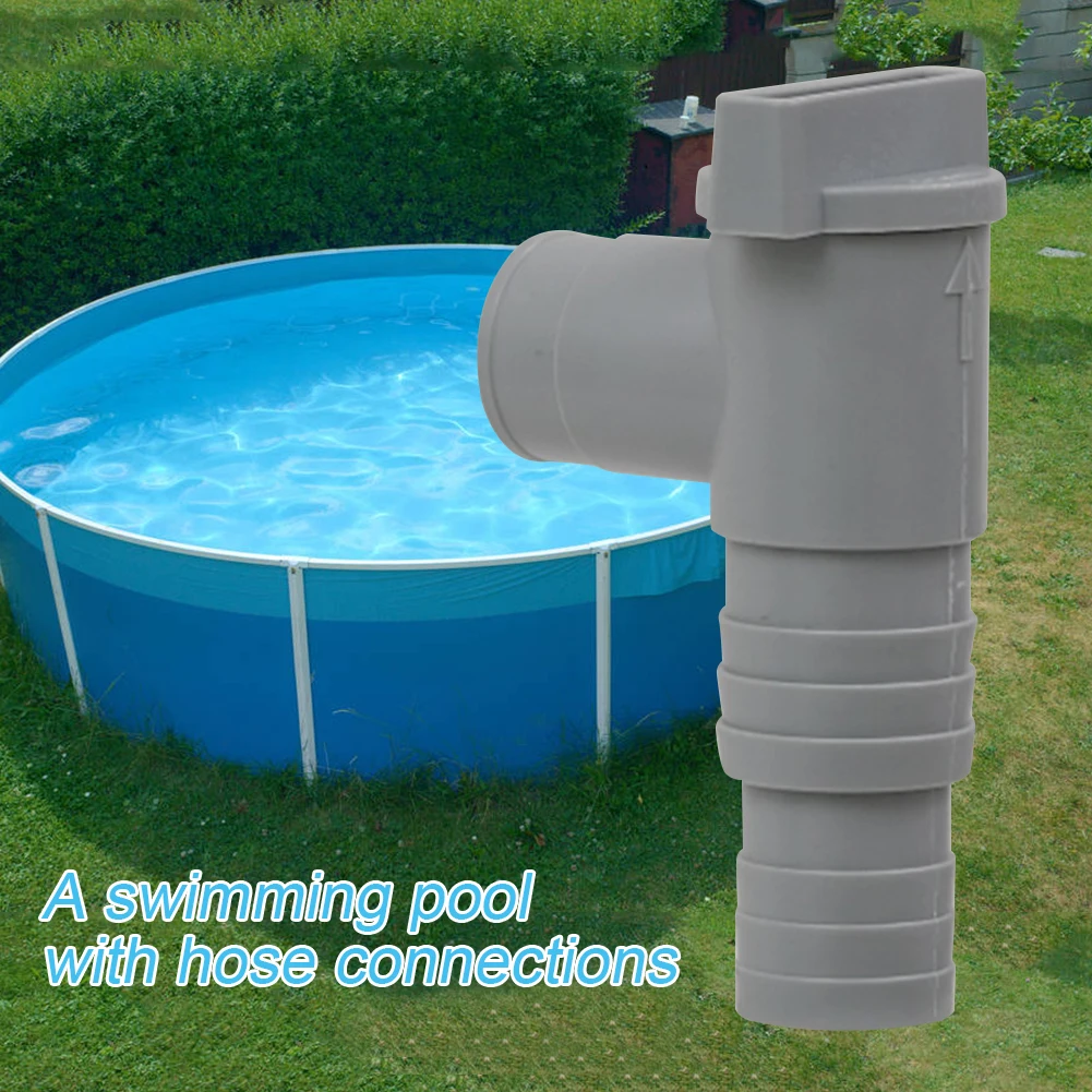 PVC Pool Filter Pump Adapter For Swimming Pool With 32mm Hose Connection Leak Proof On/Off Plunger Sealed Replacement Valve