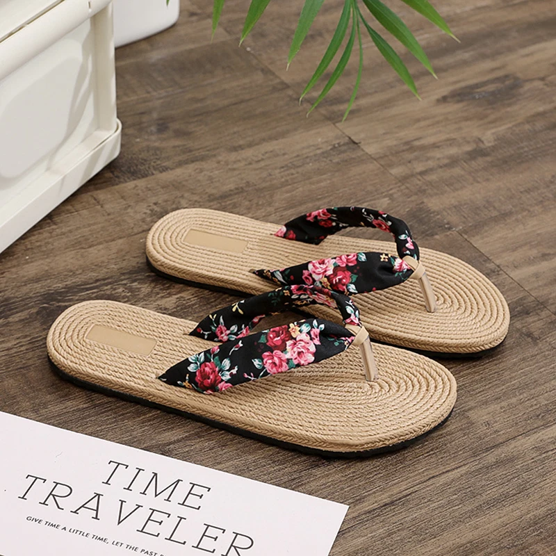 Summer Women Print Slippers Shoes Sandals Slides Women Beach Home Slippers Ladies Flat Flip-flop Indoor House Chanclas Mujer