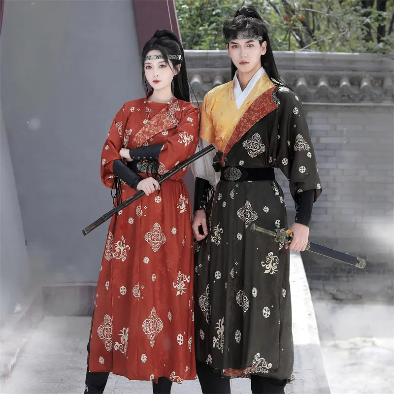 Tang Feng round neck robe restored Hanfu couple handsome knight Chinese style martial arts style ancient costume