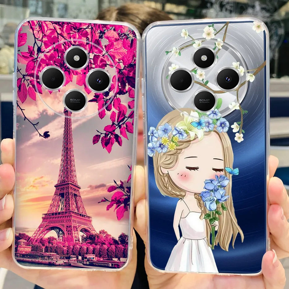 ل Xiaomi Poco C75 حافظة لطيف القط فراشة رسمت غطاء لينة سيليكون جراب هاتف ل Xiaomi Poco C75 C 75 PocoC75 Fundas Coque