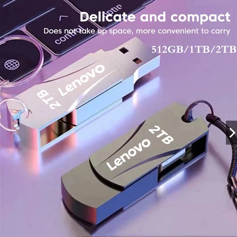Lenovo 2TB chiavette USB USB 3.0 trasferimento File ad alta velocità U Disk 512GB 1TB memoria USB impermeabile in metallo di capacità Ultra-grande