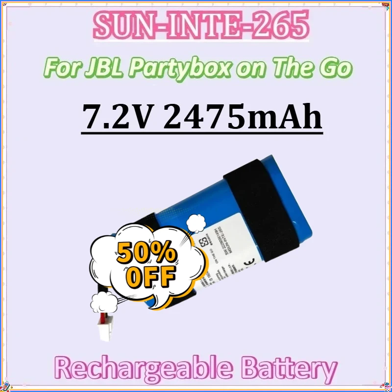 

For JBL Partybox on The Go Rechargeable Digital Batteries New Battery 7.2V 2475mAh SUN-INTE-265