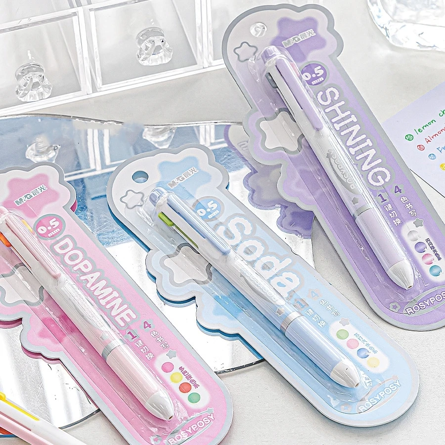 

Гелевая ручка с блестками, 4 цвета, 0,5 мм, 1 шт., F7708