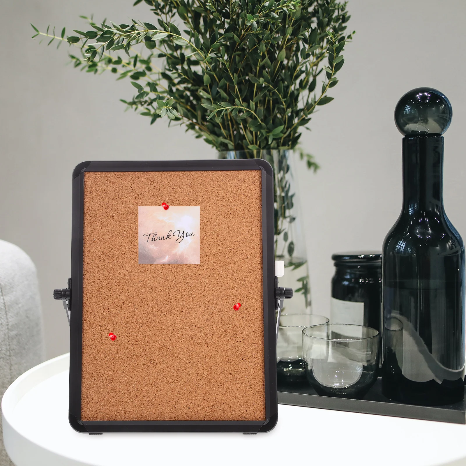 Cork Board Message Rotatable Desktop Decor Office Memo Notice Bulletin Creative Display Corkboard Push Desktop Decor