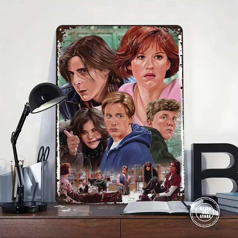 The Breakfast Club Movie Art 3D Texture Metal Poster Customized Wall Art Tin Sign Gift for Mancave Home Decor Wand Deko House