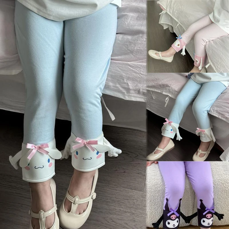 

Cinnamoroll Leggings New Girls Cotton Pants Kuromi My Melody Elastic Spring Summer Cool Breathable Pants Children's Clothing