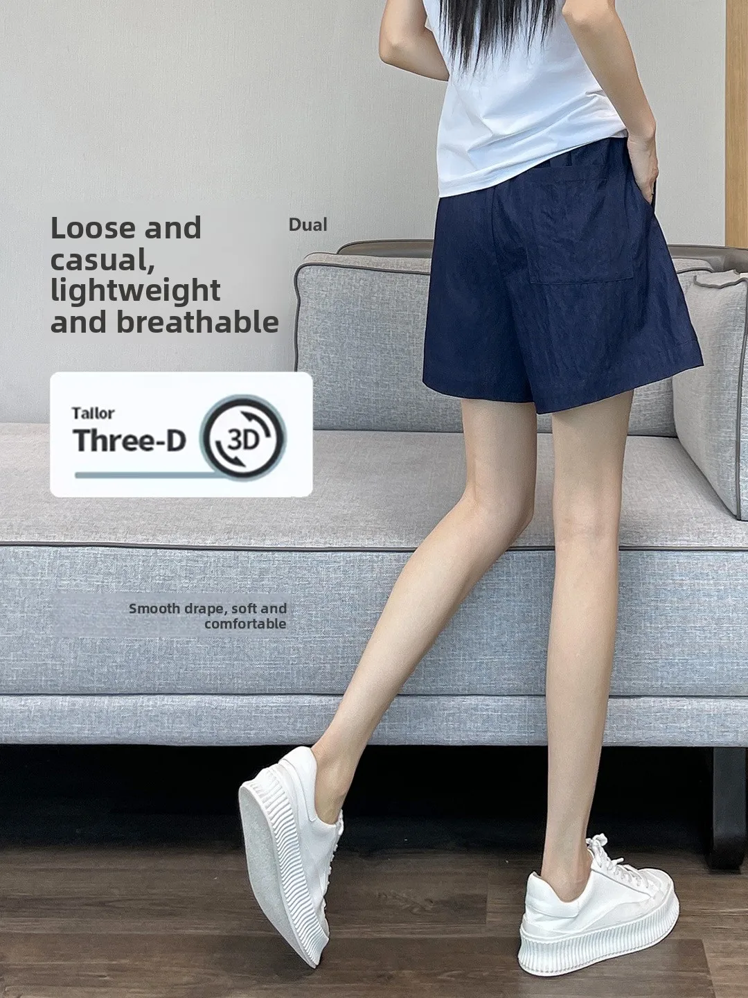 Ice Silk Qui Dry Sports orts femmes en plein air été mince nouvelle course petite taille minceur t-quarts longueur pantalons chauds