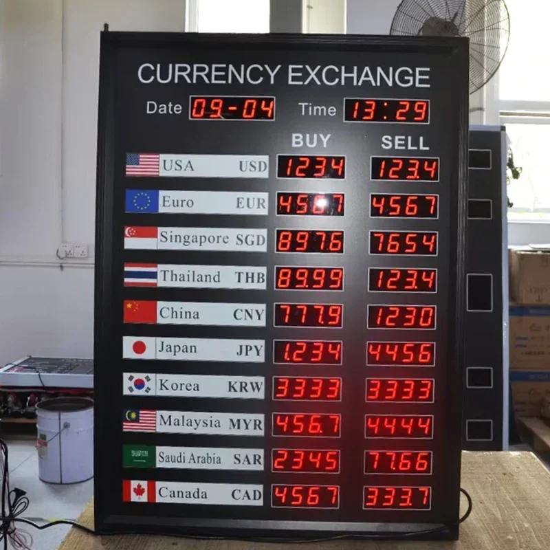 LED digital Bank Electronic Currency Exchange Rate Display Board for wholesale