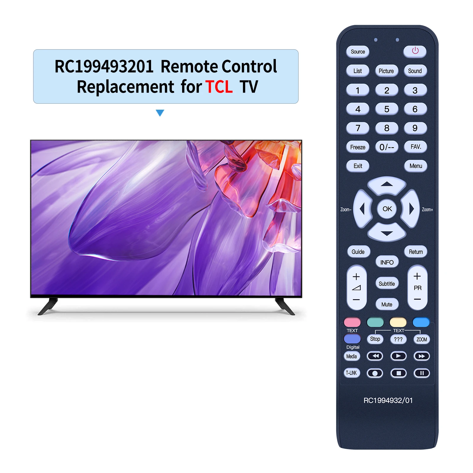 TCL TV L26M9HD L32M9HD L42M9FHD L32M11HD 용 리모컨, RC1994932/01