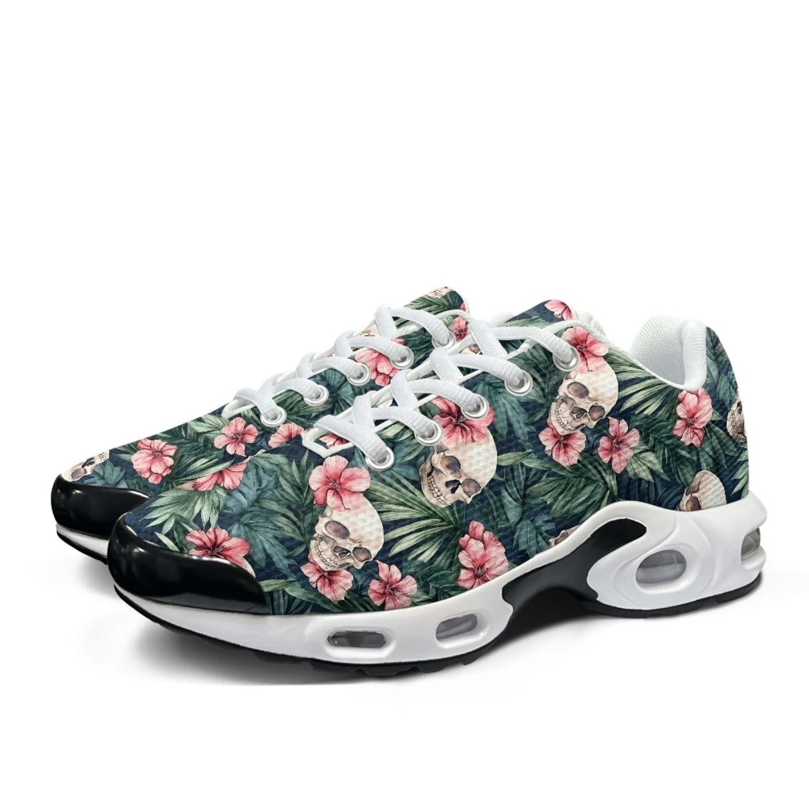 

XIXIRIMIDO Air-Cushioned Sneakers Women's Running Shoes Men's Commuter Shoes Lightweight Breathable Comfortable Soft Skull Rose