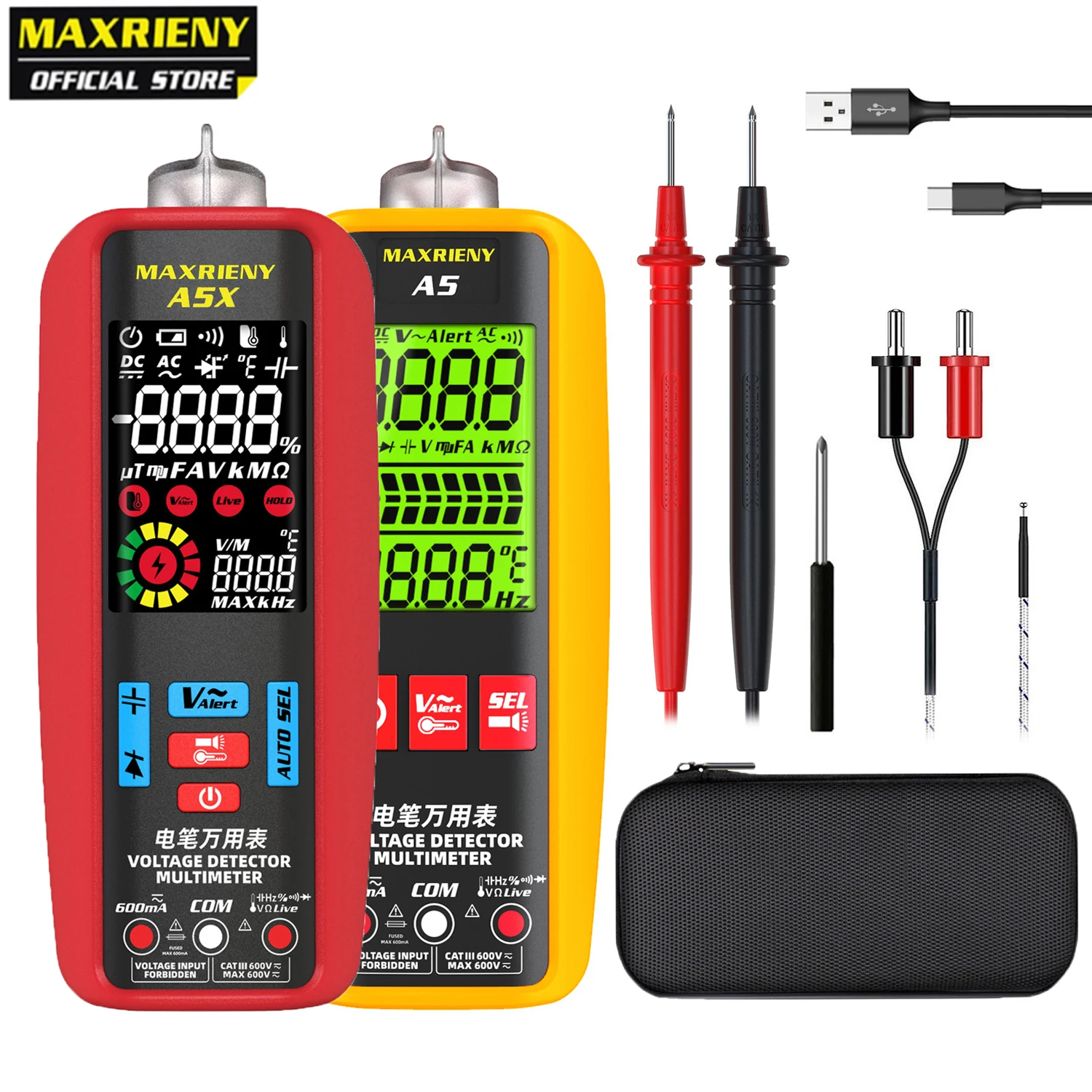 Smart Digital Multimeter Professional Tester Voltage Current VFC Diode Capacitor Resistance Continuity Hz Electrician Tools