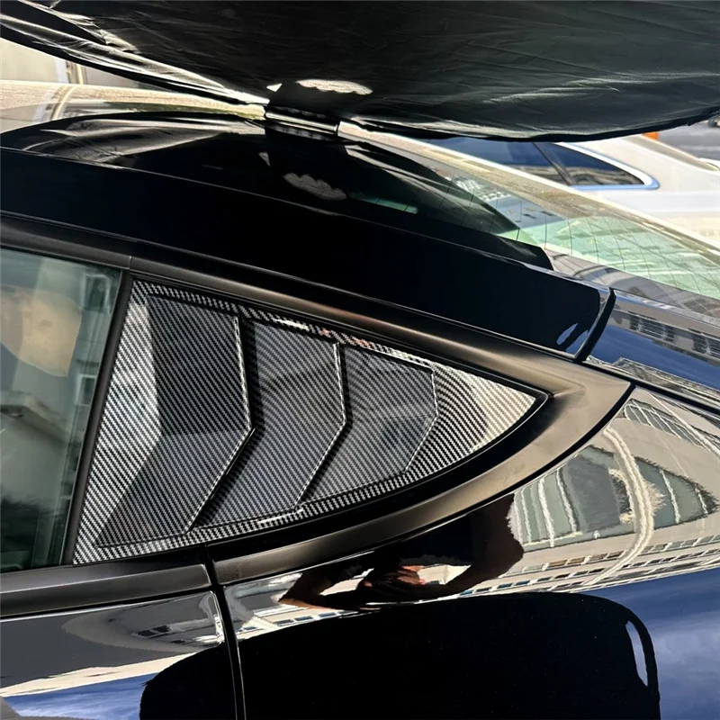 

Высококачественная крышка заднего окна автомобиля для Tesla Model 3 Highland 2024, жалюзи, боковая вентиляционная отделка, треугольные детали, матовый карбон