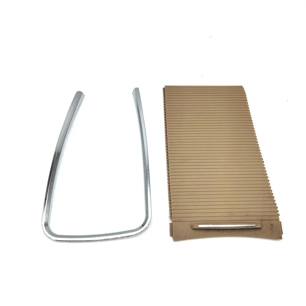 

For 09-13 Buick LaCrosse Beige Center Console Roller Blind Cover + Plating Trim