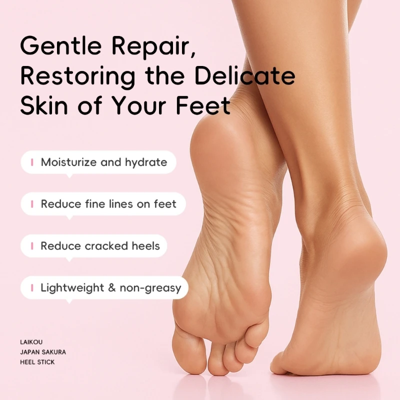 Portable Heel Stick for Foot Moisture Support, Twist-Up Balm for Dry Rough Skin with Compact 40 g Format, Home Use, and Travel
