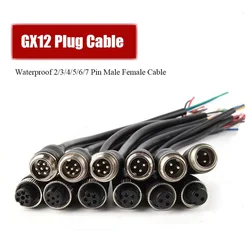 Waterproof GX12 Male Female Extension Line IP67 2 3 4 Pin Cable Connector Industrial Grade Outdoor GX12 Aviatioin Plug with Wire
