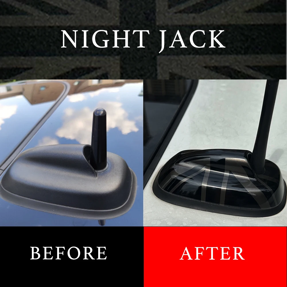 New Night Jack Antenna Aerial Base Decoration Case Sticker Cover For Mini One Cooper S JCW F55 F56 Auto Styling Accessories