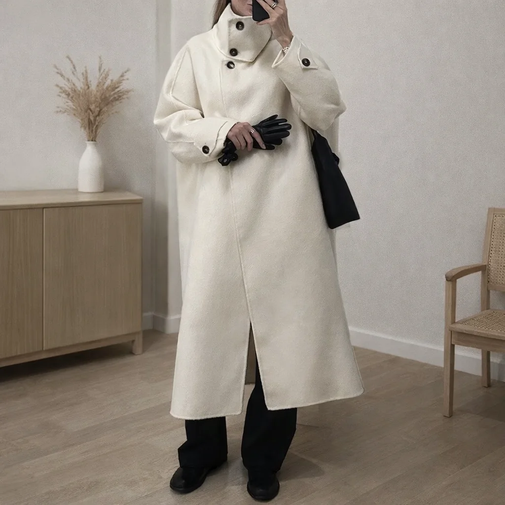 Women's Double-Sided Wool Coat - Long Loose Winter Overcoat