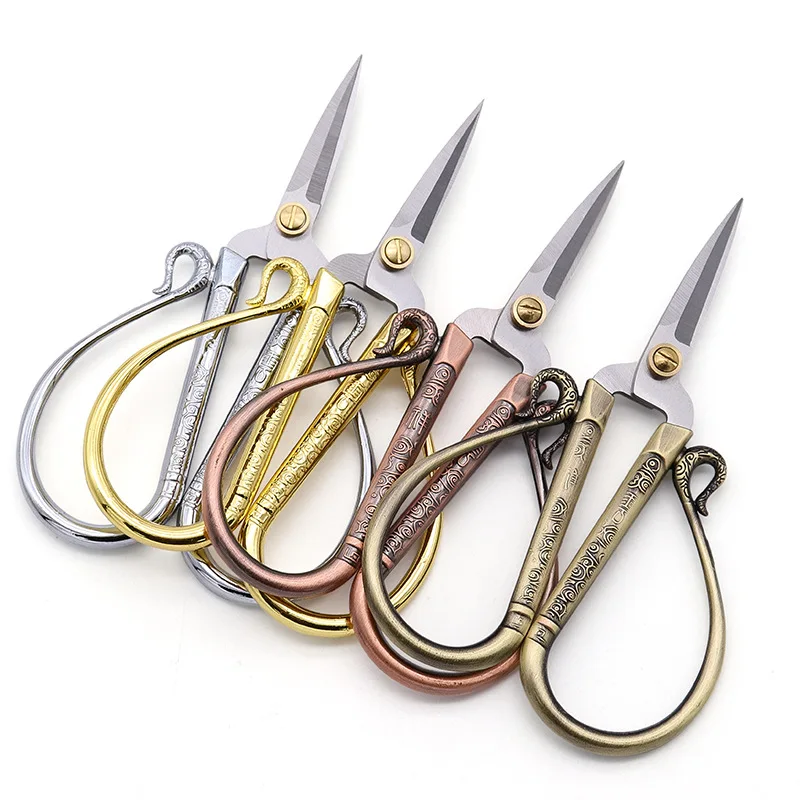 Stainless Steel Retro Cloud Scissors Vintage Sewing Fabric Cutter European Style Household Tailor Thread Embroidery Scissors