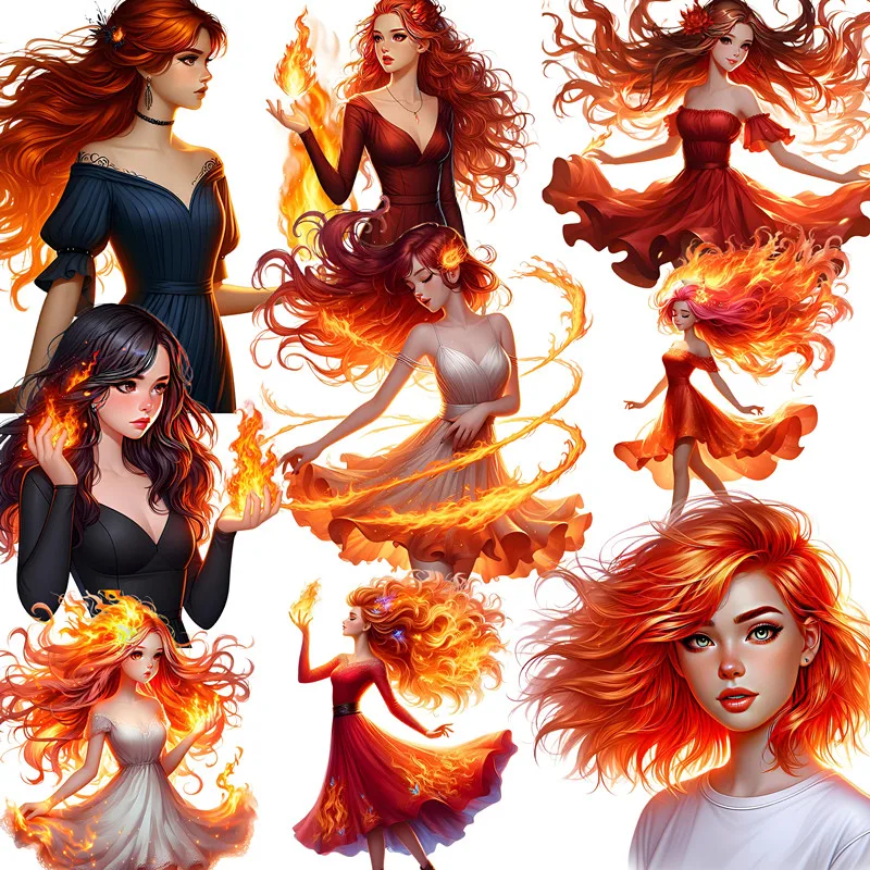 Magic Fire Girl Stickers Crafts And Scrapbooking stickers kids toys book Decorative sticker DIY Stationery