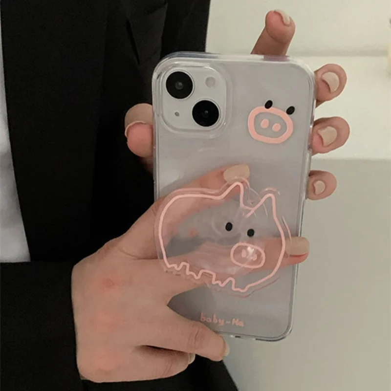 

Корейский милый мультяшный линейный держатель для телефона Tok Griptok, подставка для iPhone 15, Samsung, универсальный держатель для аксессуаров