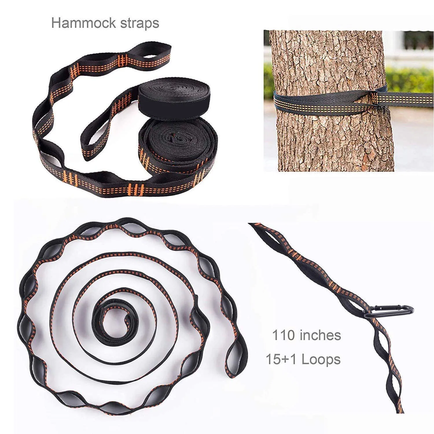 Super Strong Hammock Strap Hanging Hammock Belt Hamaca Hamak for Camping,Traveling,Portable Hanging Tree Rope ZW-S06