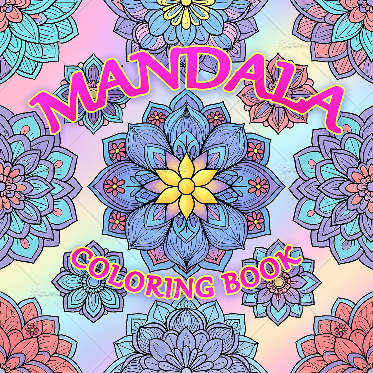 Adult Mandala Flower Coloring Book Floral Geometric Ornament Line Art Stress Relief Mindful Relax Leisure Therapy Drawing Sheets