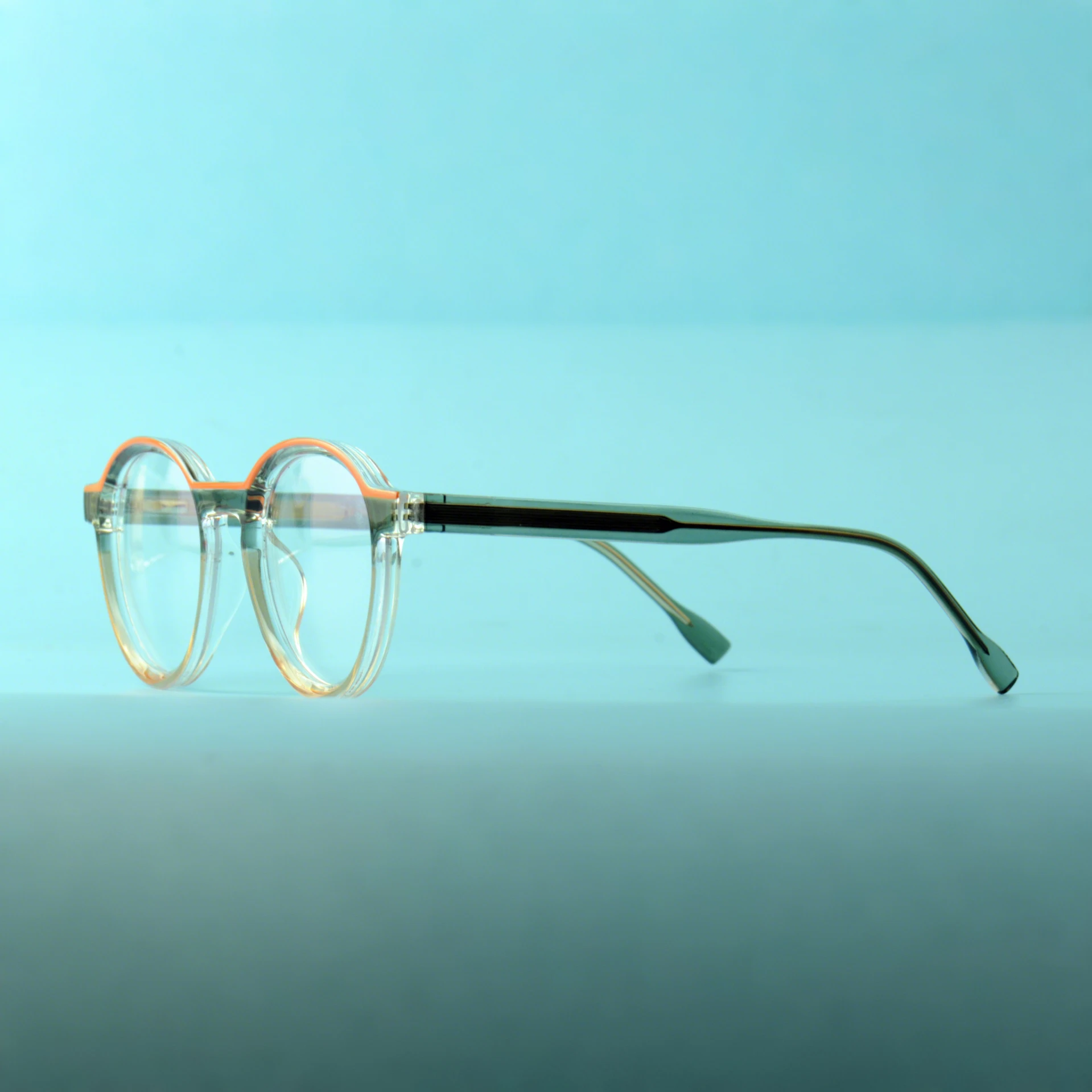 نظارات FYTOO الفنية المرحة باللون البرتقالي والأخضر المستديرة بألوان متوازنة ومتعددة الاستخدامات، خفيفة الوزن ومريحة للجنسين، تعزز طاقة الزي #4