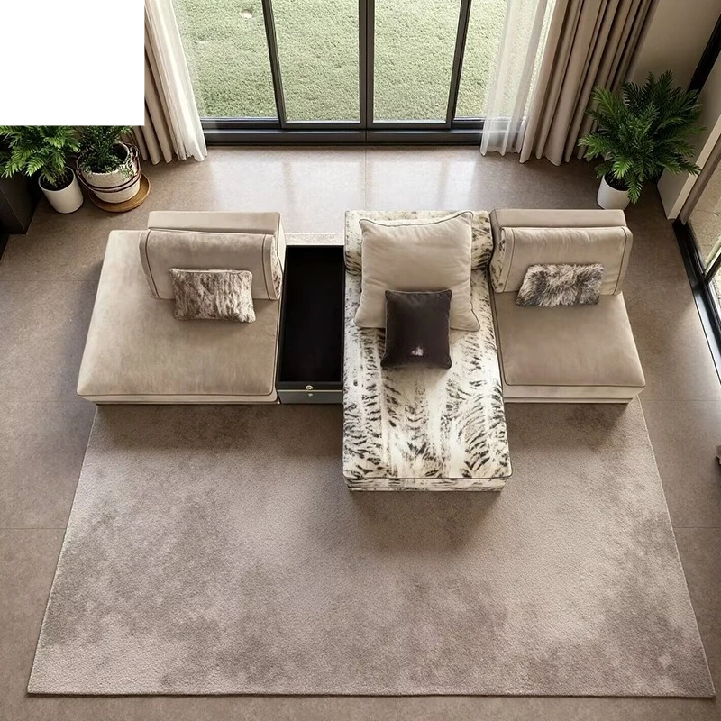 Light luxury design sense creative module sofa luxury large flat fabric multi-person sofa