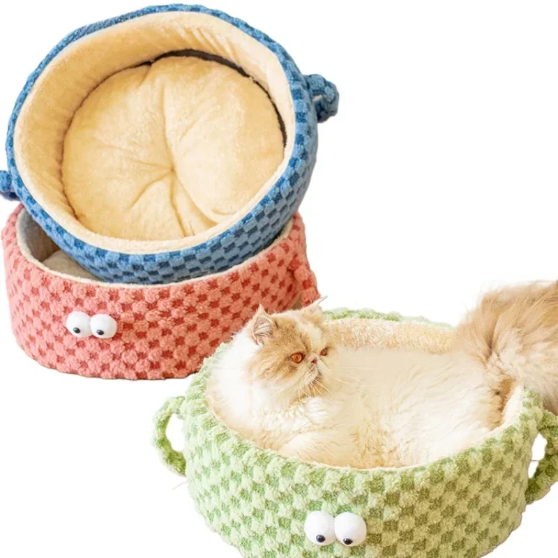 

MiFuny Circular Cat Bed Winter Warmth Preservation Cat Mat Removable Pet Bed Non-slip Cat House Ventilate Cushion Kitten Bedding