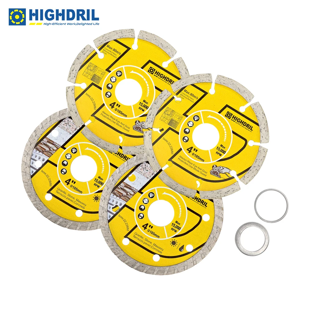 

HIGHDRIL Diamond Cutting Disc Kit (Dry + Corrugated) Saw Blade 2pcs/set Dia105mm For Concrete Porcelain Granite Paver Masonry