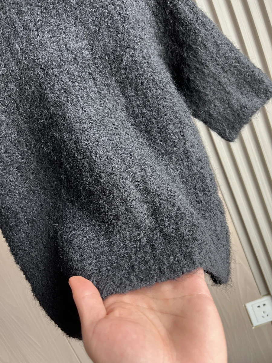 ETJ 2024 automne/hiver nouveau haut tricoté à manches courtes pour femmes, élégant, mode, nœud en organza décoré 2756127