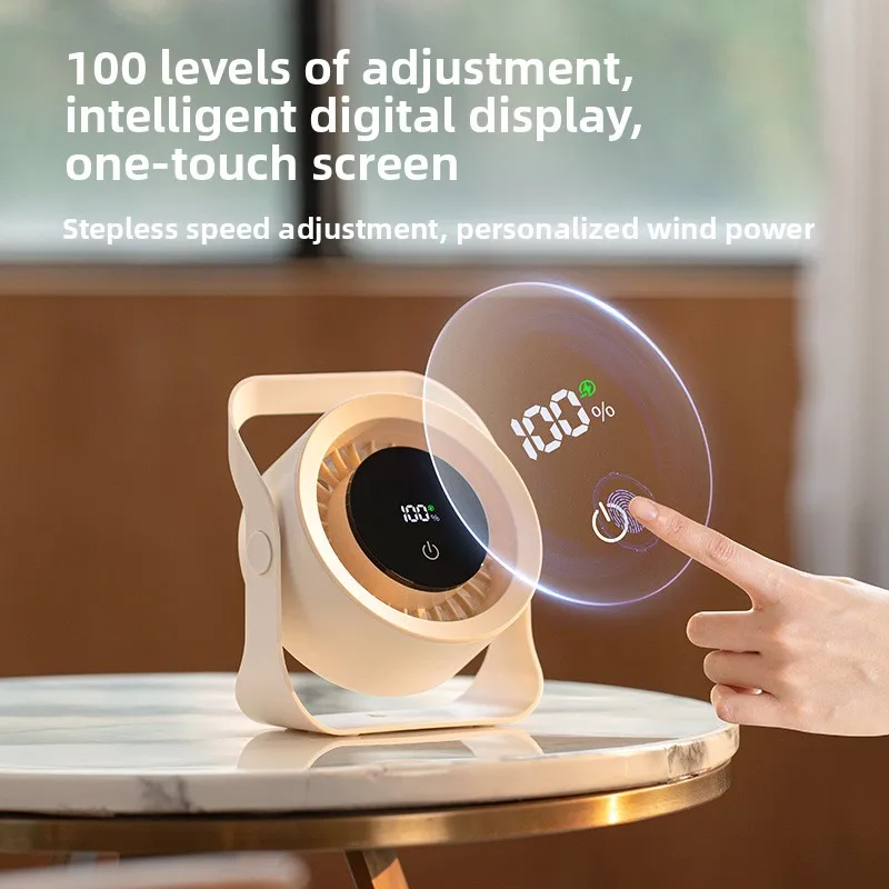 YJQ desktop air circulation fan usb charging wall mounted remote control touch screen fan