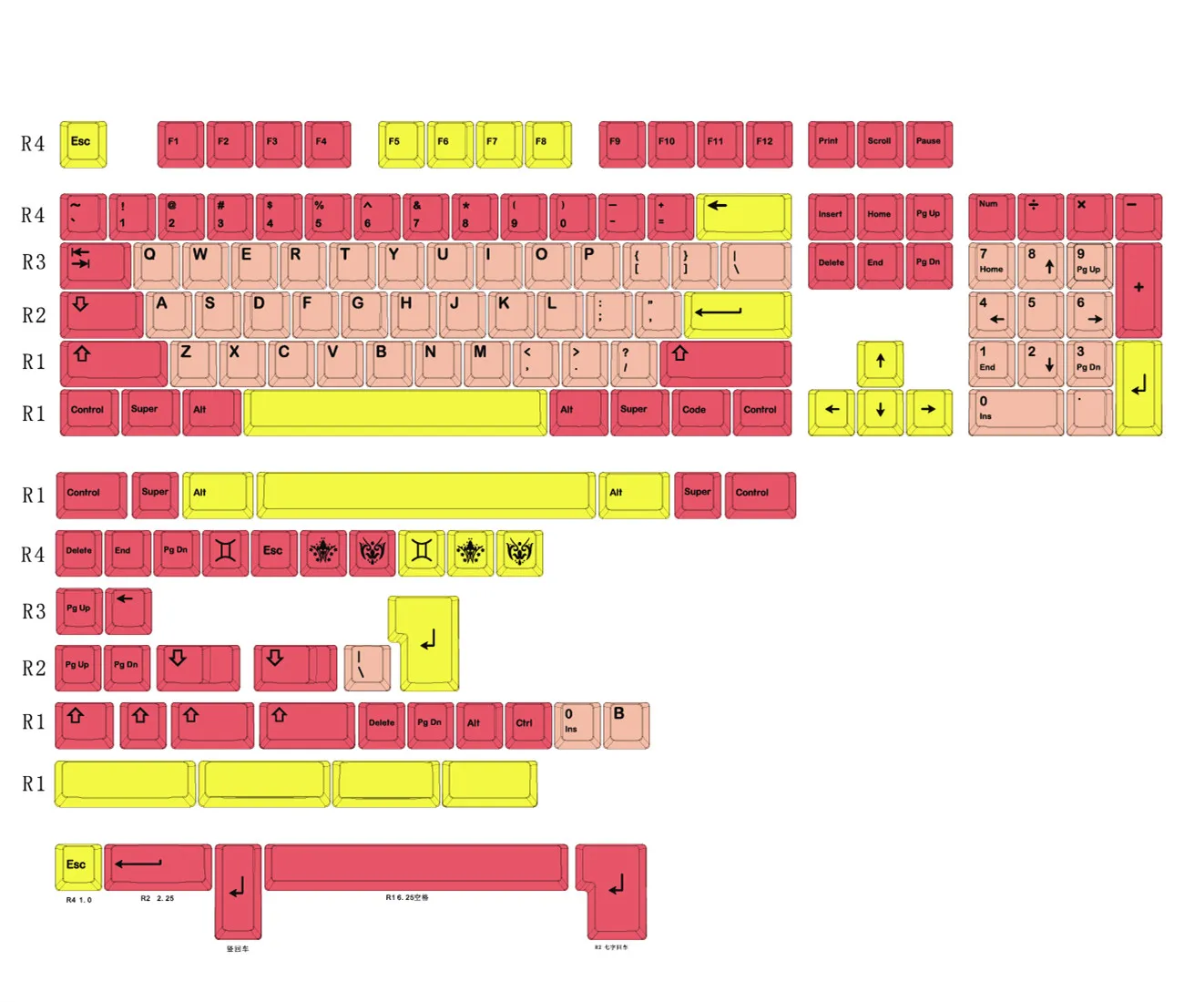 

Gemini Theme Keycap Set 143 Keys Cherry Profile Mechanical Keeyboard Keycaps PBT DYE Sub For Mx Switches GK61 64 75 84 960
