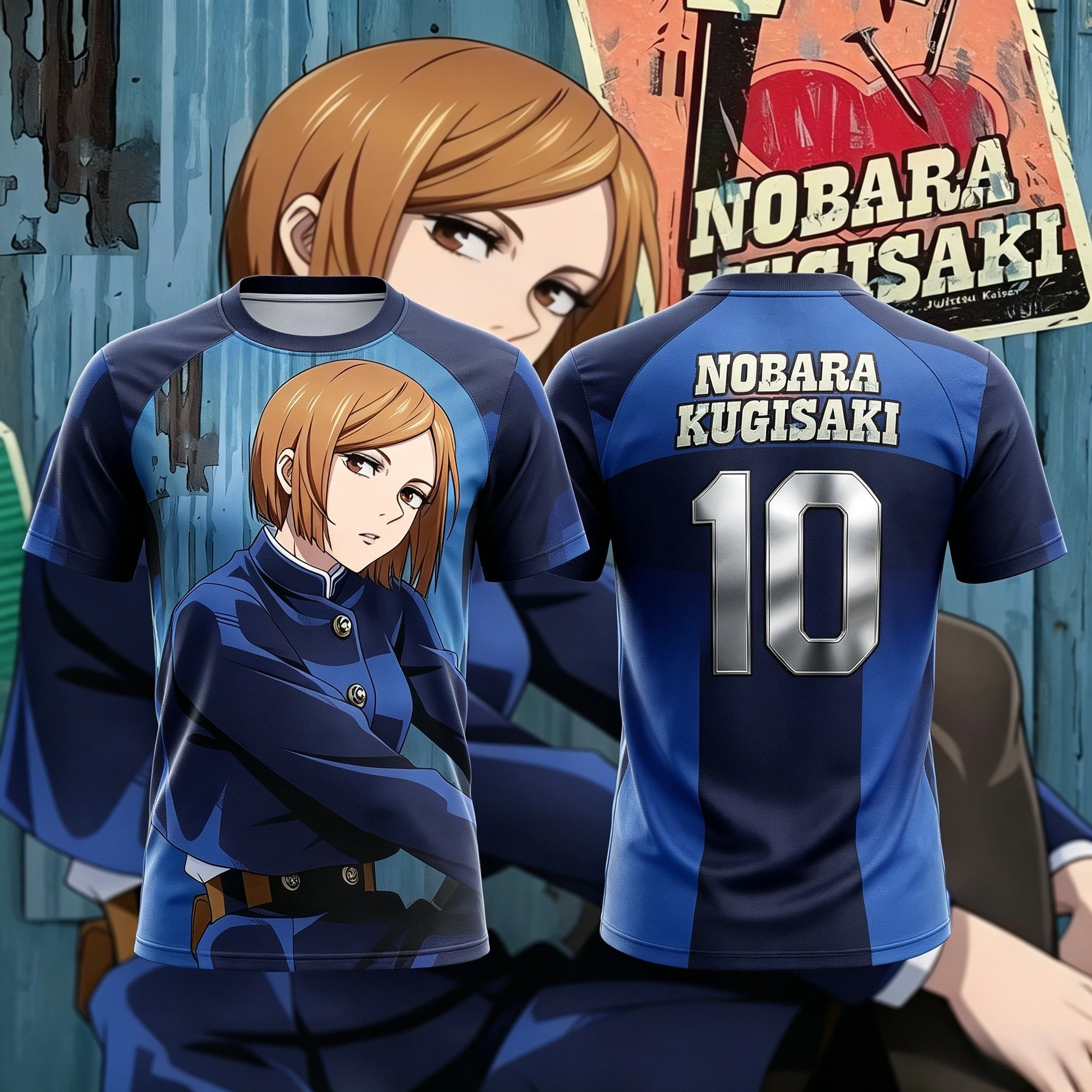 

2026 New JUJUTSU KAISEN NO.10 NO.7 Nobara Kugisaki Anime T-Shirt Adult Men's 3D Printed Special Football Jersey T-Shirt Kids Y2k