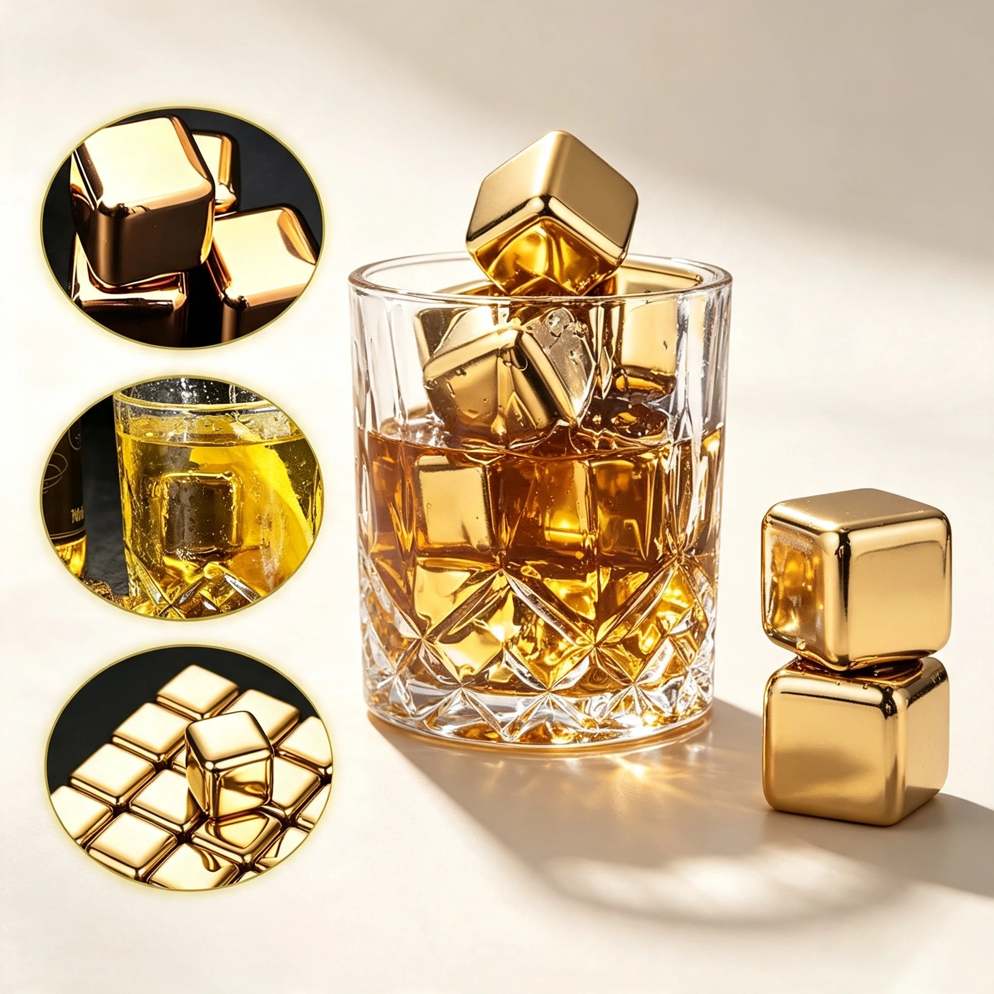 Reusable Gold Stainless Steel  - огляд і ціна Wine Beer Food