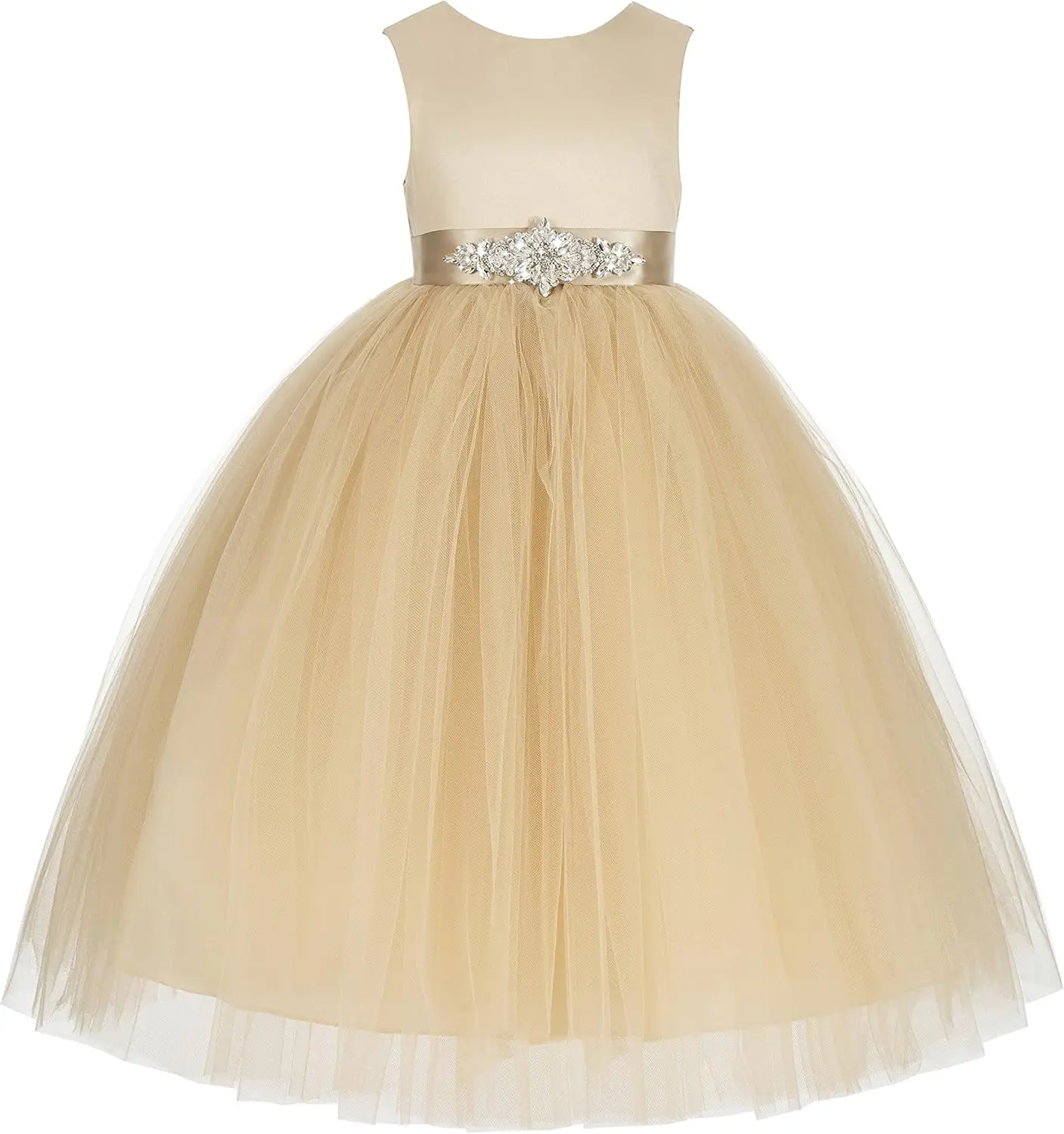 فستان من الساتان بدون ظهر على شكل حرف V للفتيات، فستان مناولة للأطفال، فستان رسمي أنيق لحفلات الرقص للفتيات مناسبة خاصة