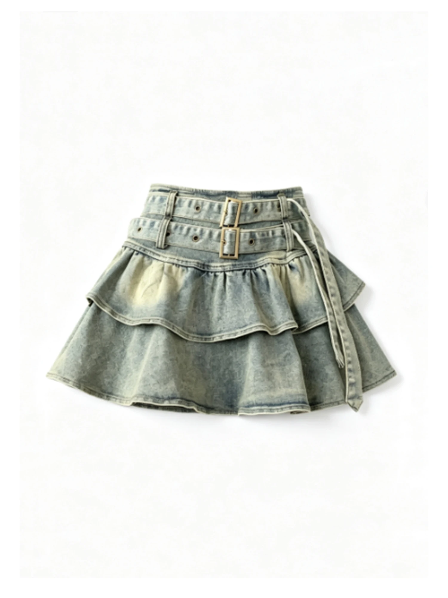 Women's Denim Pleated Skirt Y2K Gyaru Vintage Cowboy Skirt Korean Style Sexy High Waist A-line Mini Skirt for Women Summer 2026