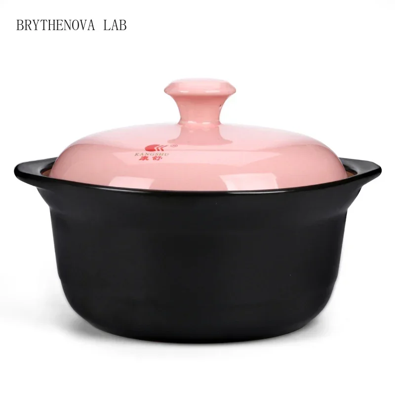 Casserole High Temperature Health Soup Pot Korean Style Color Wide Cover Mouth Soup Pot Open Fire Casserole Household Shallow