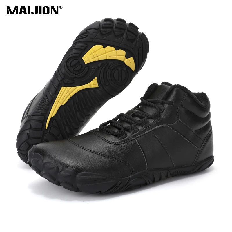 

Fashion High-top Camping Trekking Sneakers Women Plush Hiking Shoes Men Warm Cotton Shoes Non-slip Winter Outdoor Walking Shoes