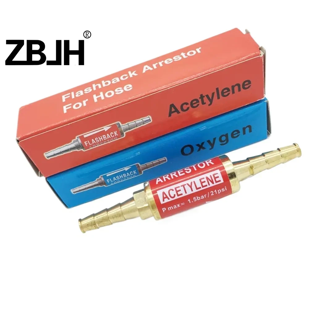 1pair Professional Oxygen Acetylene Flashback Arrestor Check Valve Flame Buster For Pressure Reducer Regulator hose tube